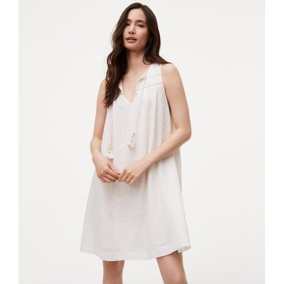 LOFT Dresses & Skirts - NWT LOFT sleeveless white tassel dress LOFT Dresses & Skirts - NWT LOFT sleeveless white tassel dress
